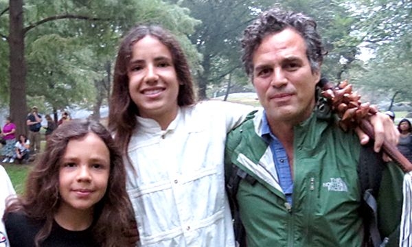 Itzcuauhtli, Xiuhtezcatl and Mark Ruffalo at the People’s Climate March.