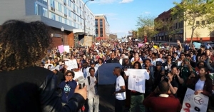 The crowd at the Baltimore solidarity action Minneapolis was estimated at between 1,500-2,000.